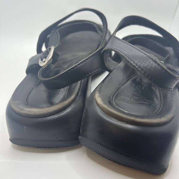 Black Leather Dansko Strappy Sandals With Adjustable Buckle & Cushioned Sole 42 - Picture 10 of 10